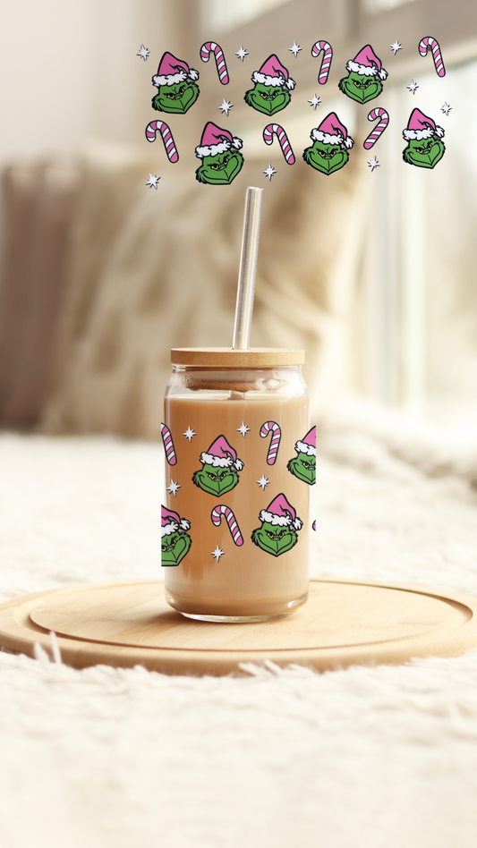 Pink Grinch Candy Cane